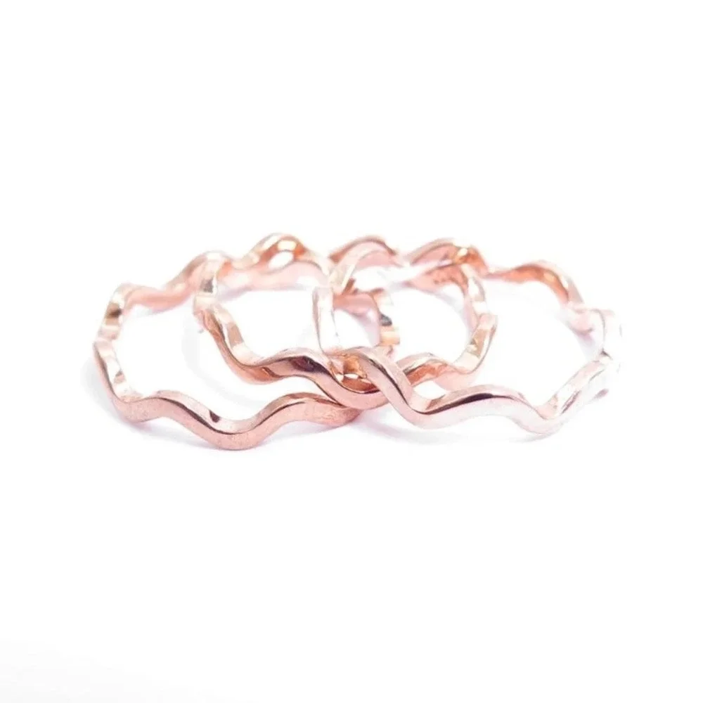 Vintage 14K GE Rose Gold Stackable‎ Rings Size 6.5